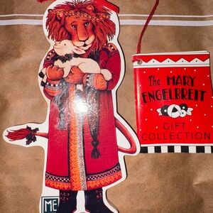 Mary Engelbreit Festive Lion Ornament - Red and White